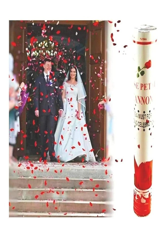 Prisma Collections مجموعة بريزما: قاذفات قصاصات ورقية كبيرة على شكل بتلات الورد لحفلات الذكرى السنوية، والحفلات، وأعياد الميلاد، وللأطفال، مع بريق/قاذفة بريق (عبوة من 4 قطع) |RosePetal_R| - Image 4